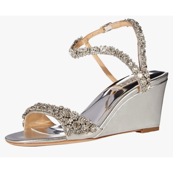 BADGLEY MISCHKA Gali Crystal Embellished Evening Wedge - Size 5.5 - Picture 2 of 5